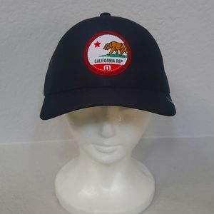 Travis Mathew Adult Trucker Cap Black California Bear Patch Mesh Strap Back